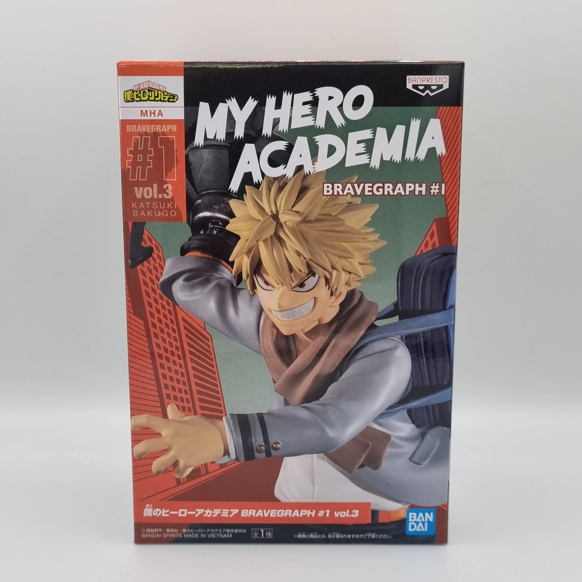 Anime Shop, My Hero Academia Katsuki Bakugo BRAVEGRAPH #1 Vol.3, Front View Packaging